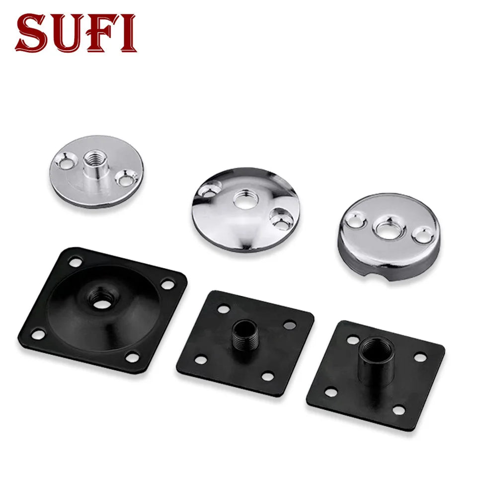 plaque fixation industrielle moderne noir argenté plate lisse m10 m8 m6