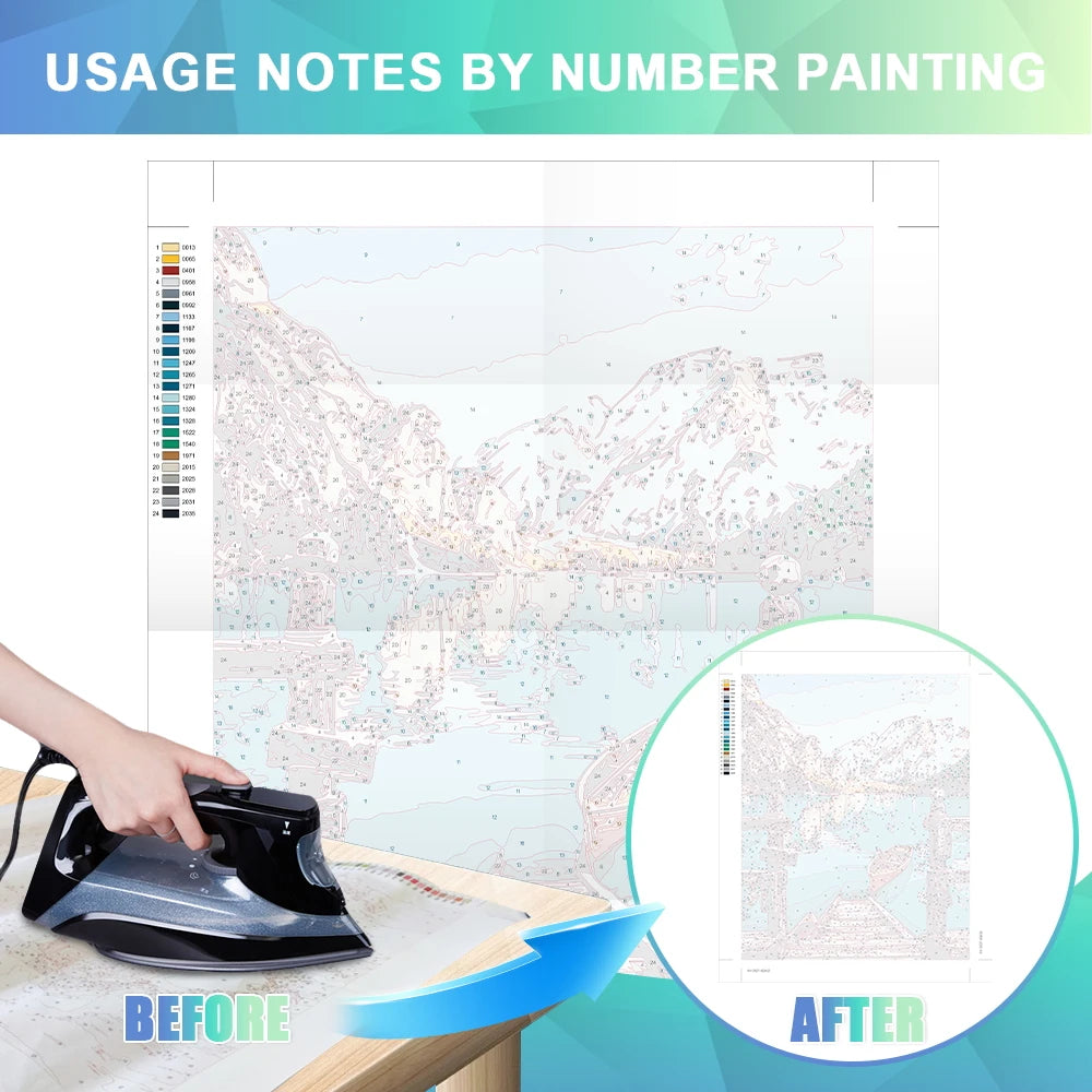 tableau numéro multicolore abstrait moderne peinture toile papier référence guide utilisation brosseOpaque moderne numérique