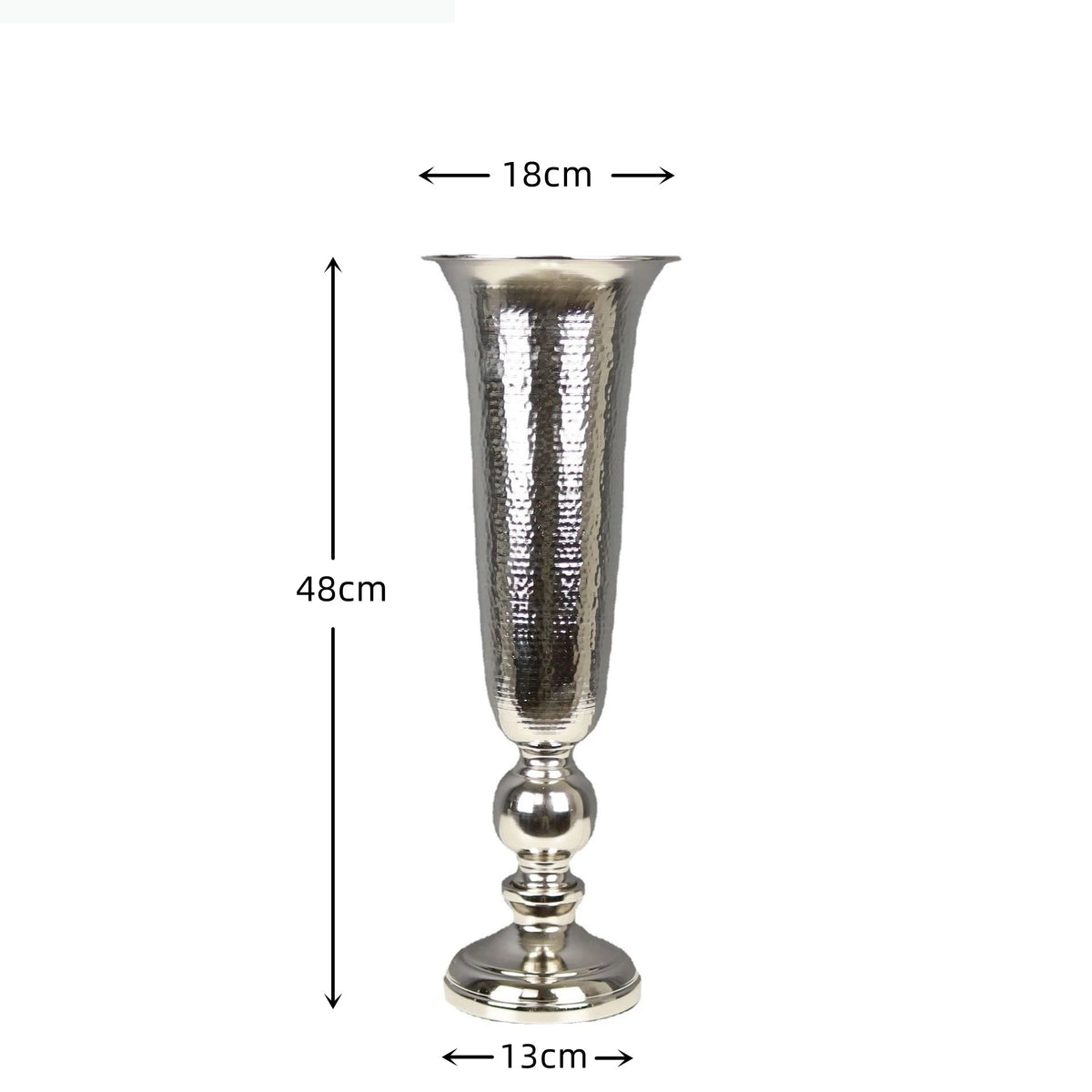 vase métal or argent texture hammered moderne décoration intérieure fleurs artificielles grande taille