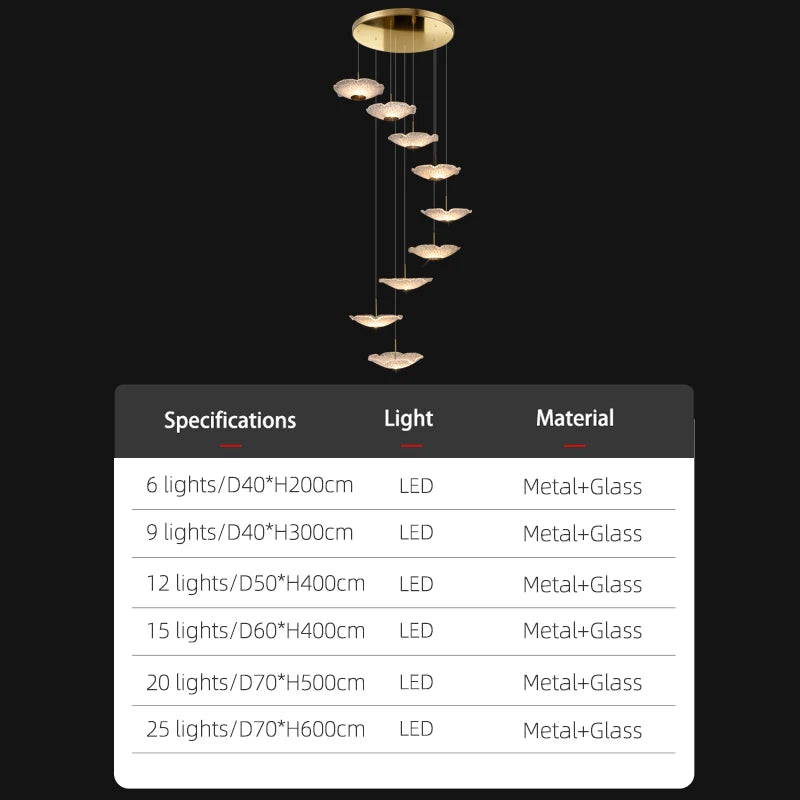Suspension lumineuse contemporaine 15 lumières blanc doré D60 4000k 3000k 6000k