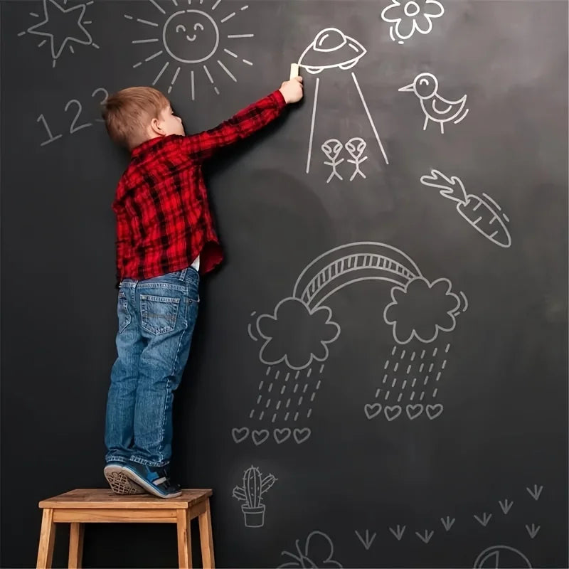 tableau noir effaçable sec autocollant mural avion motifs végétaux éducatifs enfants chambre