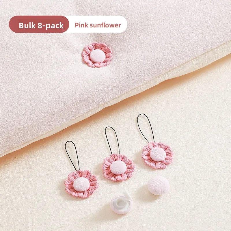 fixations couverture fleurs tournesols rose bleu beige blanc floral mignon texturées aiguille coud crochet