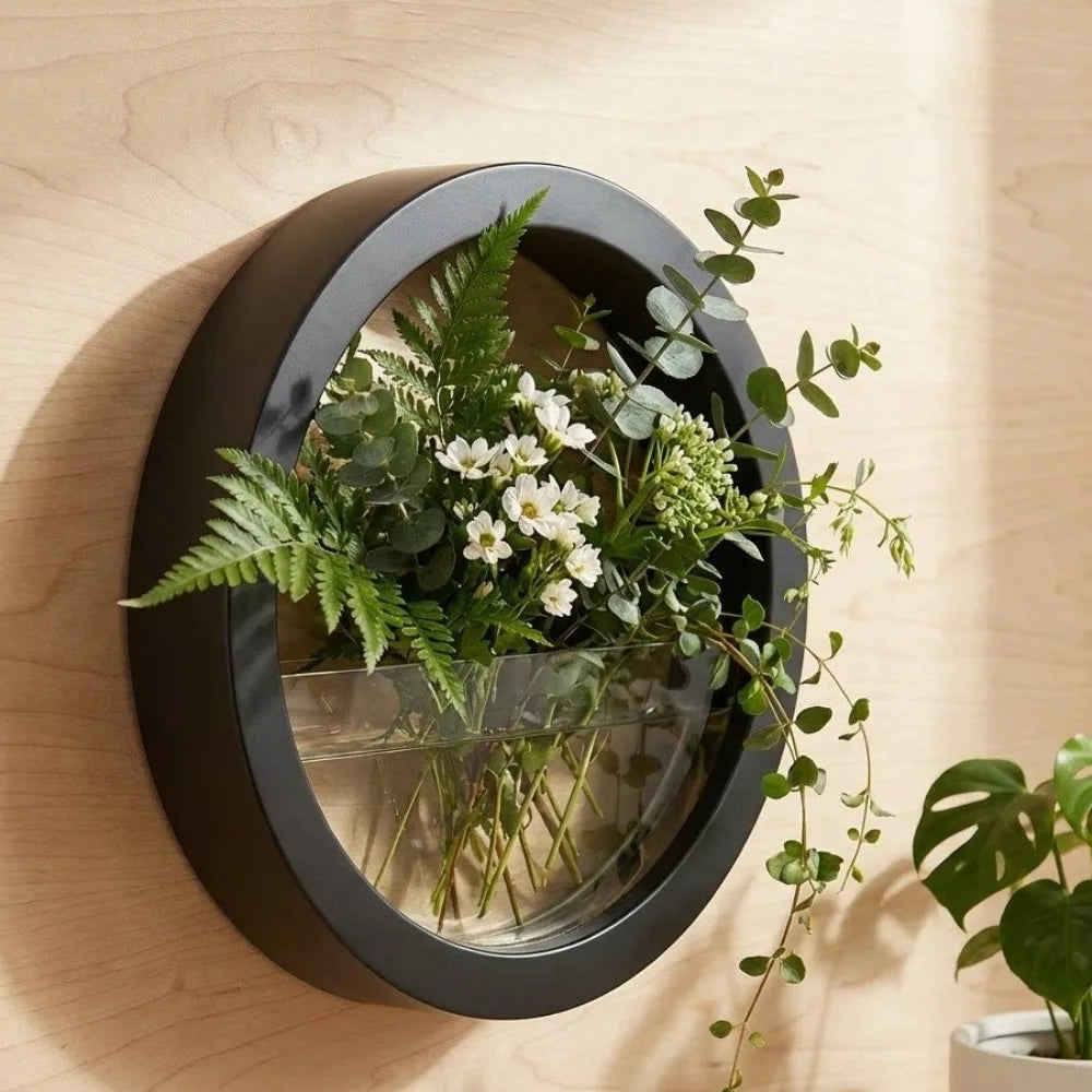 pots plante hydroponique mural noir blanc rose bleu moderne minimaliste fixation murale