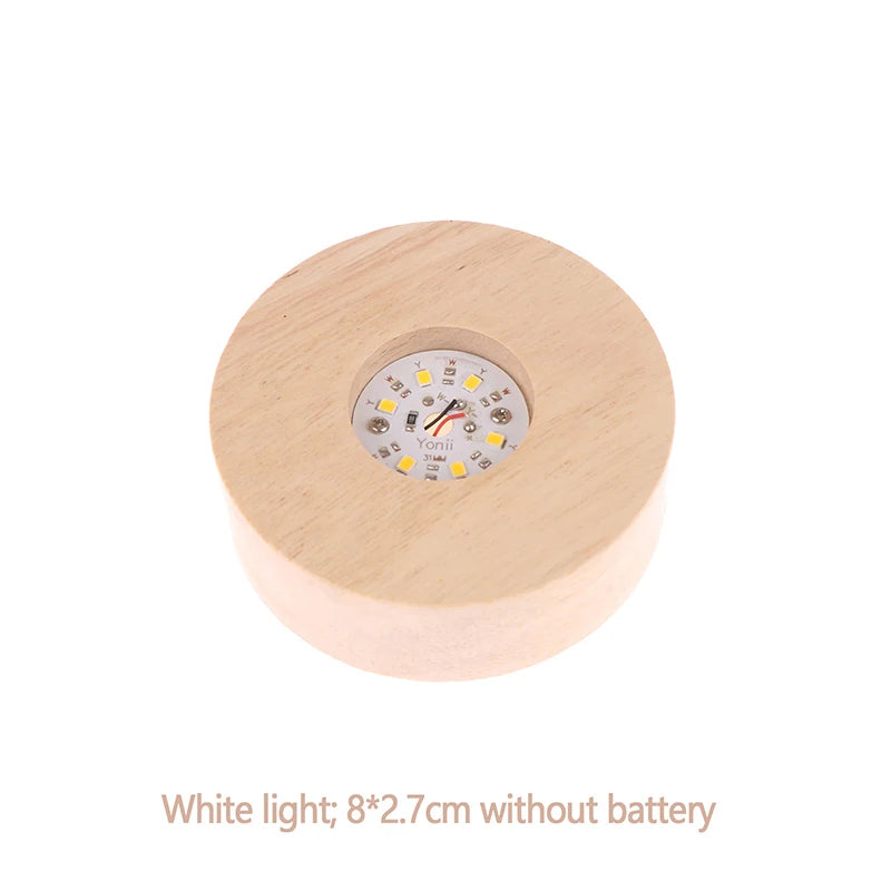 support lumière led plaque bois finition lisse moderne batterie aaa diodes jaunes usb minimaliste