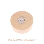 support lumière led plaque bois finition lisse moderne batterie aaa diodes jaunes usb minimaliste