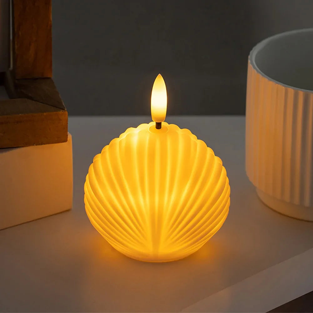 bougies led sans flamme moderne rayures verticales blanc opalescent ambiance mariage centro mesa