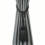 ruban rideau rayures franges bleu marine beige gris rouge vert classique pompons polyester