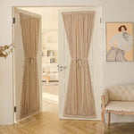 rideau moderne rayures horizontales opacité beige ruban serrage salon chambre