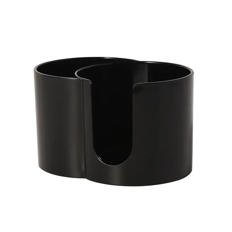 organisateur rangement double compartiment cotons tiges disques démaquillants moderne transparent noir blanc