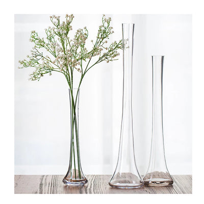 Grand vase en verre haut blanc pour décoration sol
