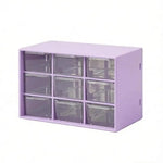 boîte rangement compartiments transparentes moderne blanc rose violet orange