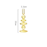 bougeoir verre moderne orange vert jaune rayures bordure ondulée transparent élégant décoration maison chandelle