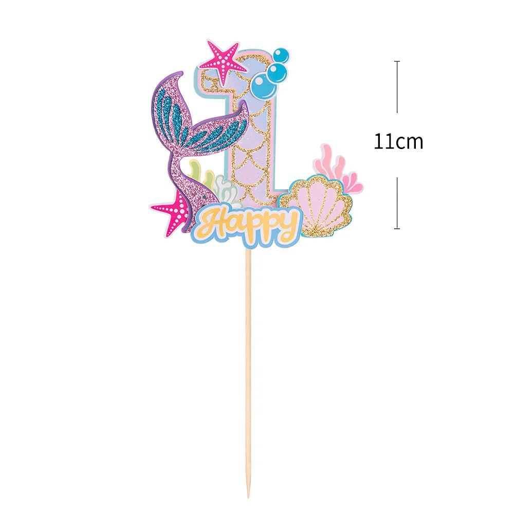 décoration gâteau poisson licorne étoile mer algues bulles coquillages thème sous marin fête anniversaire