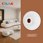 support lampe moderne plastique noir blanc texture mat douille e26 e27 fixée