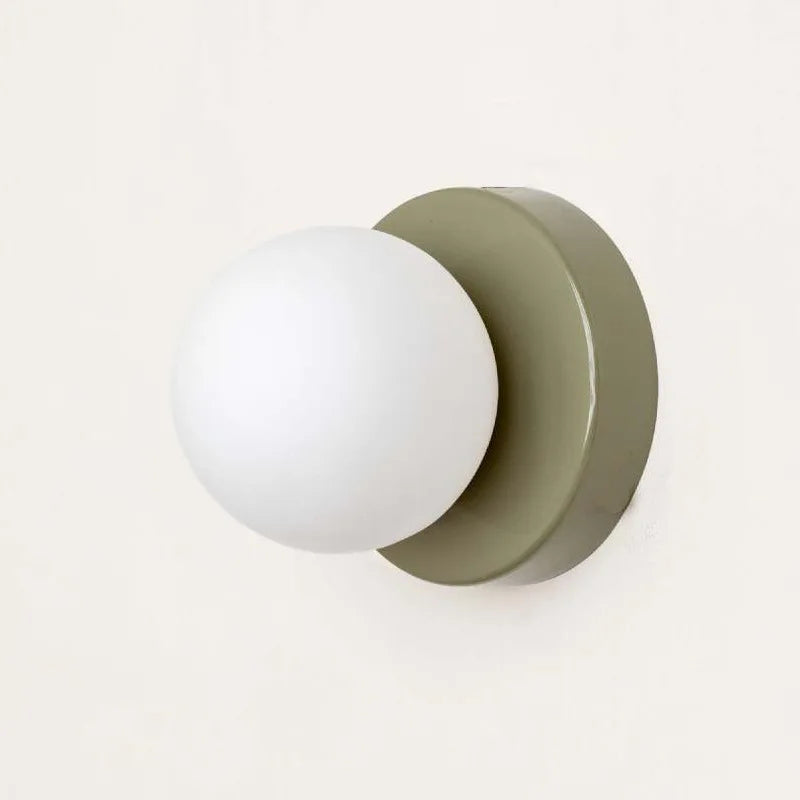 applique murale moderne sphérique blanc rose vert olive minimaliste