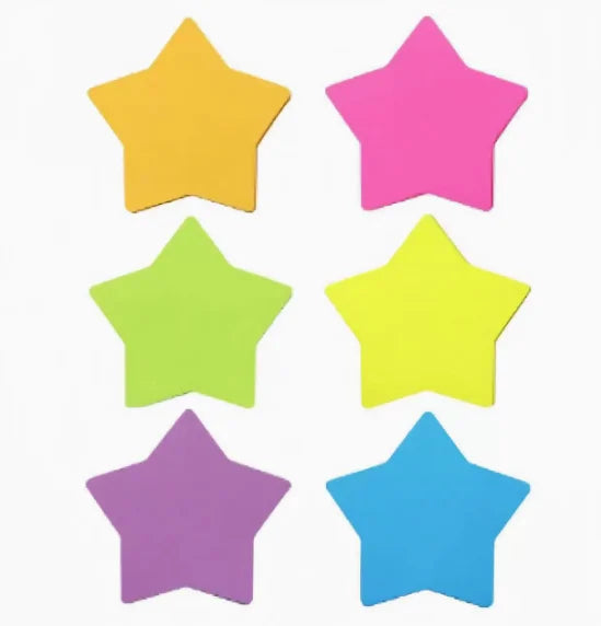 autocollants étoiles colorées violet rose jaune bleu vert simples adhésifs packs école étude