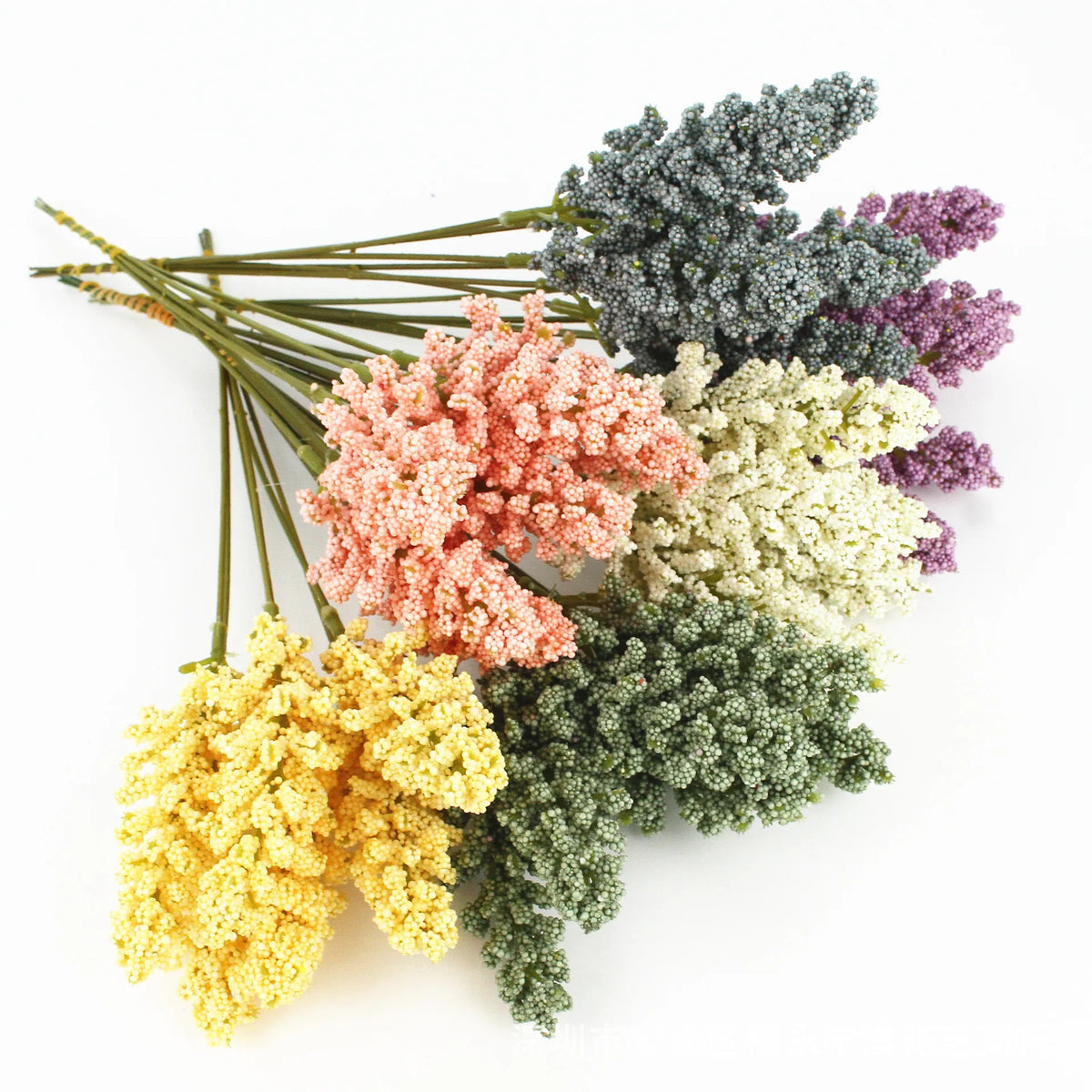 Bouquet fleurs séchées naturel rose gris vert jaune blanc opaques intérieur décoration maison anniversaire