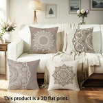 housse coussin mandala imprimé moderne 100 polyester beige gris clair 40x40cm 45x45cm 50x50cm 60x60cm