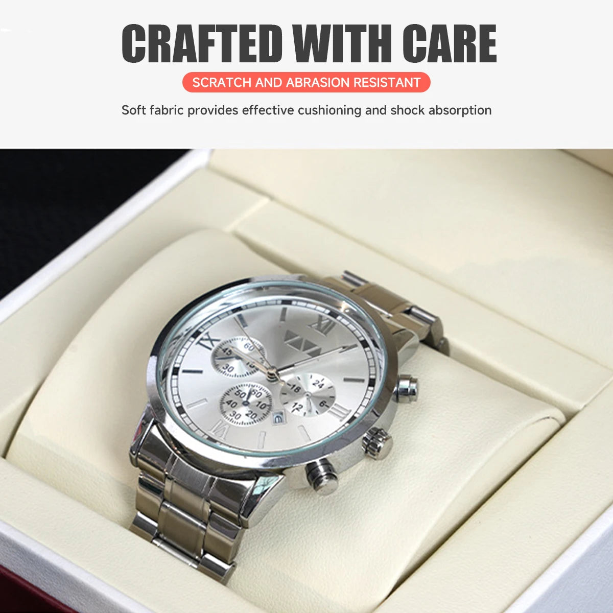 présentoir montres cuir or acier inoxydable élégant moderne boîte rangement voyage