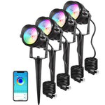 projecteurs led extérieurs modernes ip65 15w rgb noir aluminium bluetooth