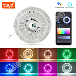 Module lumière LED intelligent blanc moderne diodes circulaire 220V RGBCW connectivité wifi gradation vocalisée