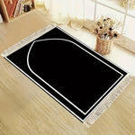 tapis prière musulman noir blanc arc minimaliste polyester extérieur voyage pliable portable