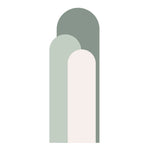 sticker mural moderne arche geometrique simple vert bleu beige orange rose marron gris minimaliste