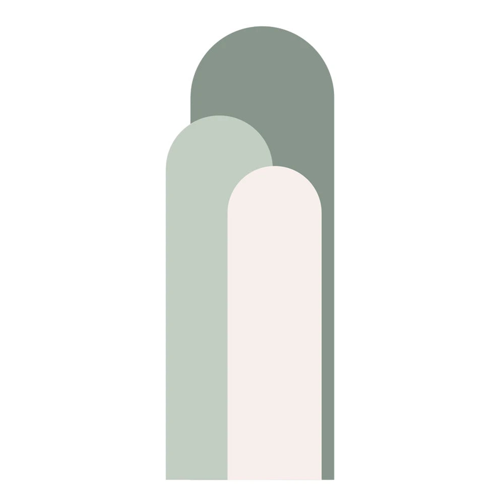 sticker mural moderne arche geometrique simple vert bleu beige orange rose marron gris minimaliste