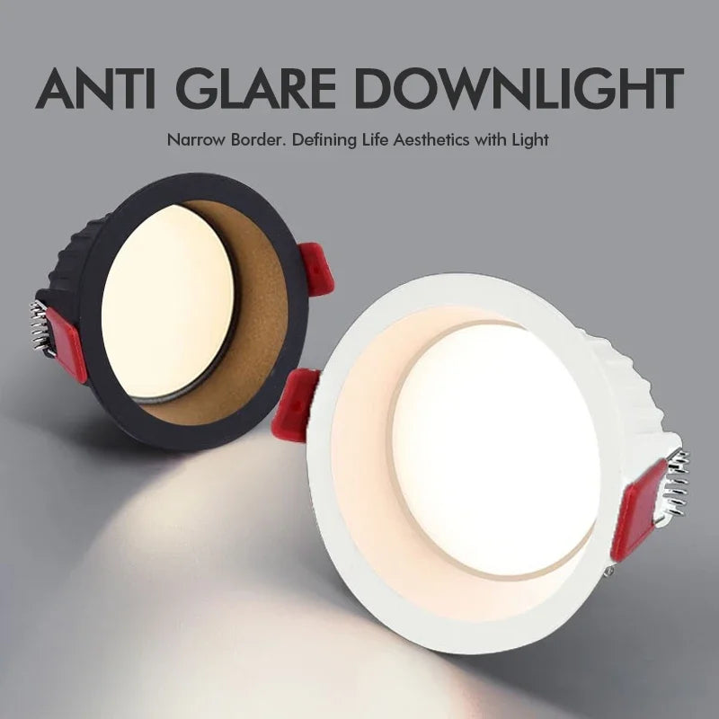 spots led noir blanc mat modernes fixation corps diffuseur 7w 10wintérieur