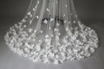 voile mariée blanc fleurs blanches classique translucide sans ourlet fixe invisible erotique