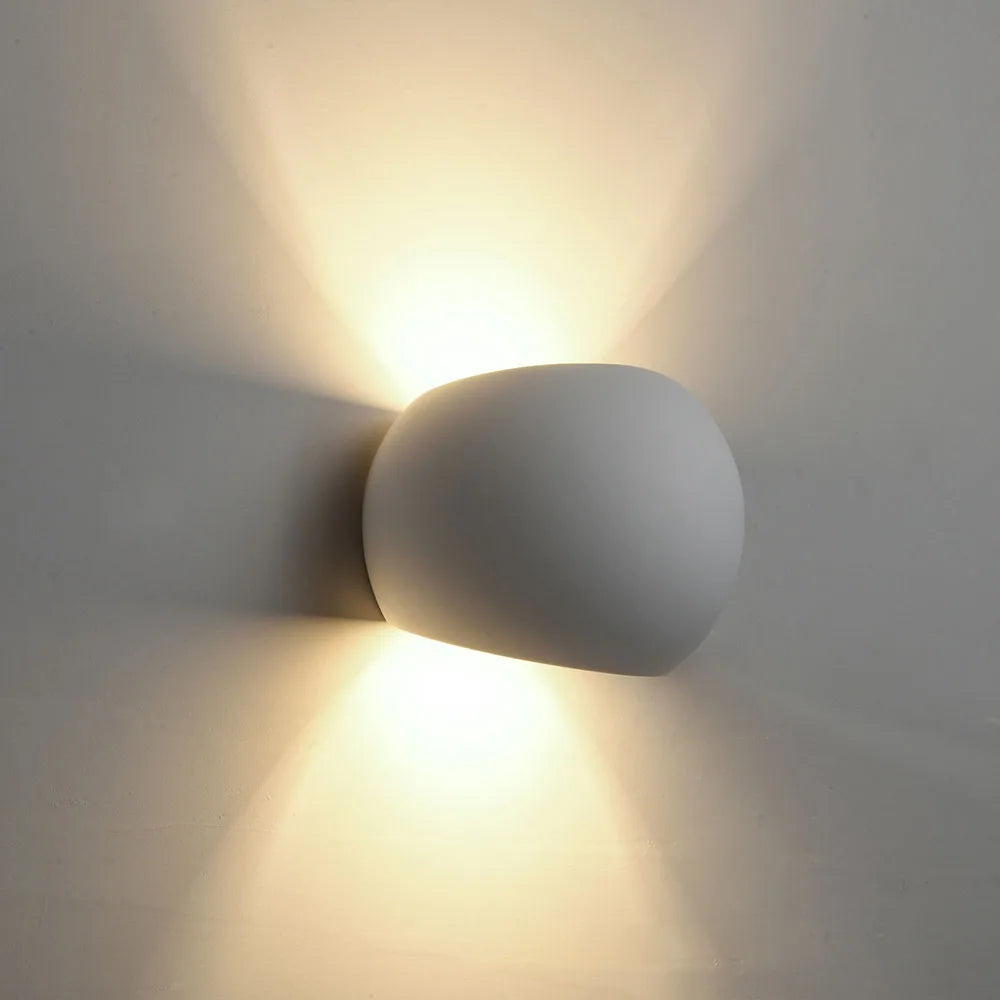 Applique murale LED gypse blanc pour chambre