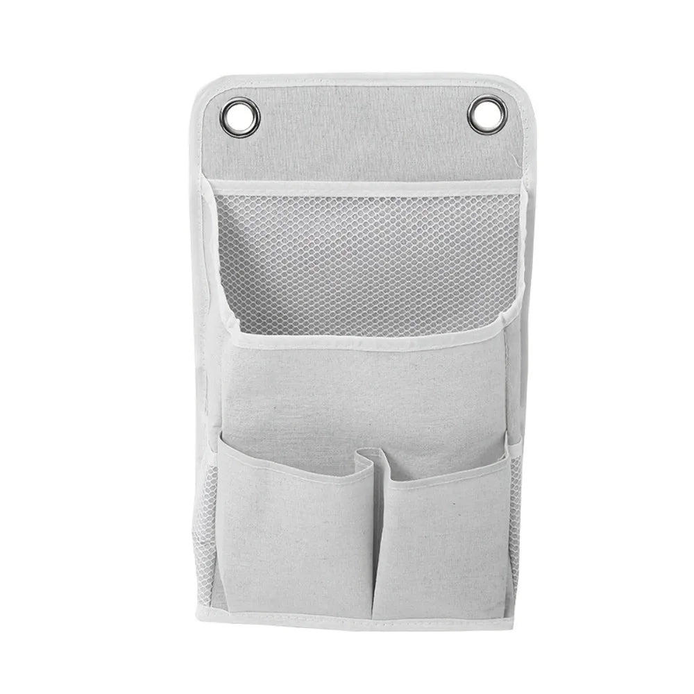sac rangement mural gris toile lin moderne pliable multiple poches compartments fonctionnel