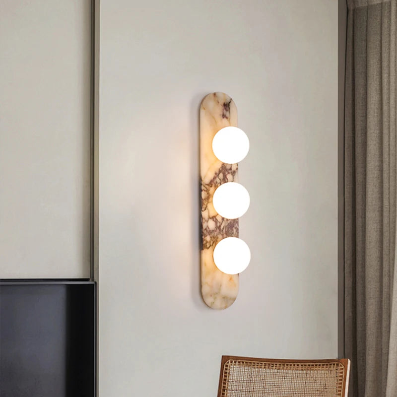 applique murale led marbre moderne blanc noir beige intérieur salon chambre chevetalley