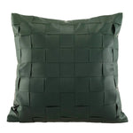 housse coussin vert olive motif géométrique contemporain polyester respectueux environnement coussin