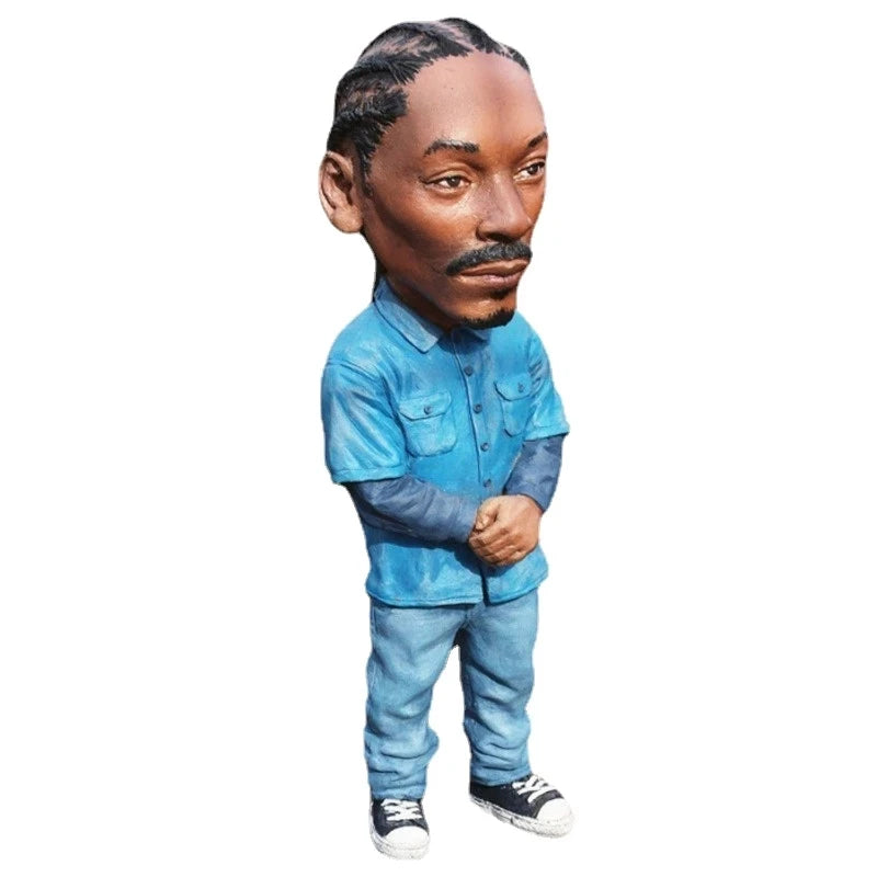 statue résine figurine tupac biggie pop art multicolore bandana tatouages chaîne dorée lunettes soleil