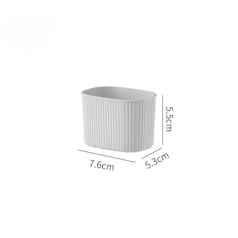 organisateur rangement blanc boîtes stockage grille moderne adhésif cosmétiques brosse maquillage