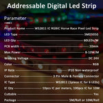 ruban led multicolore pixelé moderne adhésif contrôleur rf 5m 10m