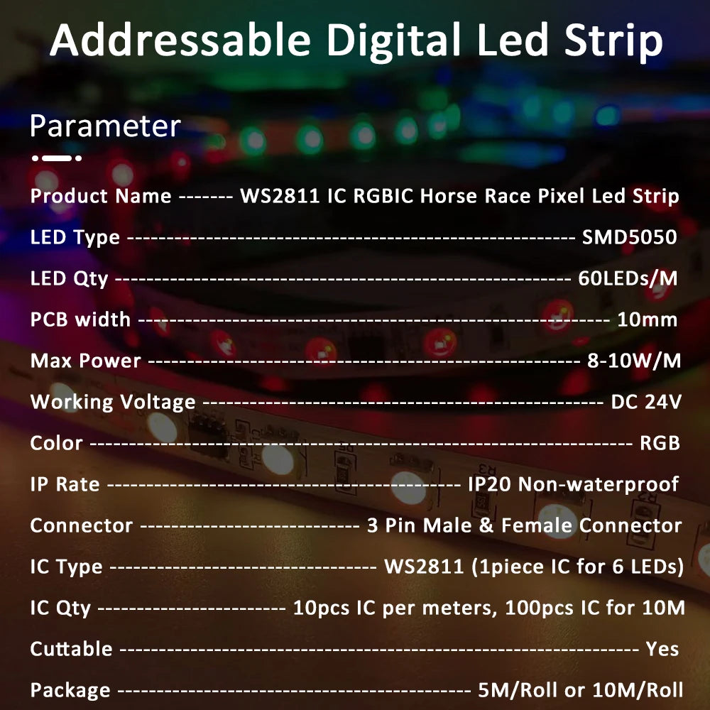 ruban led multicolore pixelé moderne adhésif contrôleur rf 5m 10m