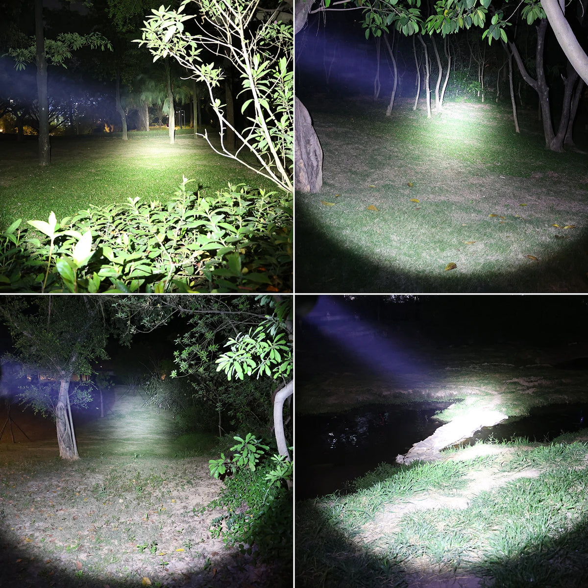 lampe torche rechargeable led noire intense 6000k 3800lm durable outdoor camping fishing