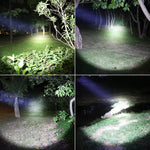 lampe torche rechargeable led noire intense 6000k 3800lm durable outdoor camping fishing