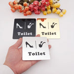 panneau informatif moderne adhésif or noir wifi non fumant toilette 10cm