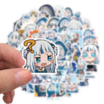 stickers autocollants animaux dessin animé personnages expressions faciles utilisation étanches 50pièces