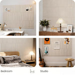 panneaux décoratifs feutre rayures verticales moderne adhésif 30cm 30cm 12 pièces