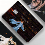 autocollants adhésifs cartes bancaires personnalisées danseur scène espoir bleu clair moderne amovibles