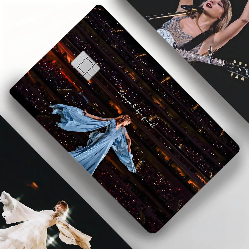 autocollants adhésifs cartes bancaires personnalisées danseur scène espoir bleu clair moderne amovibles