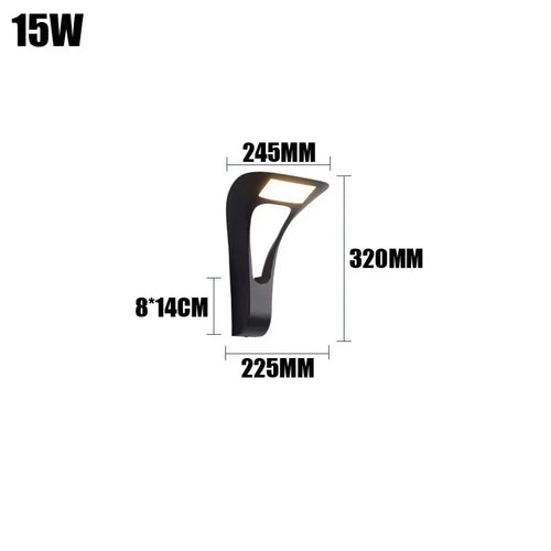applique murale moderne aluminium noir éclairage led entrée chambre salle bain étanche fixée mur