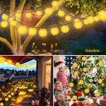 guirlande lumineuse solaire led extérieure ronde translucent moderne clips multiples couleurs festive noël mariage