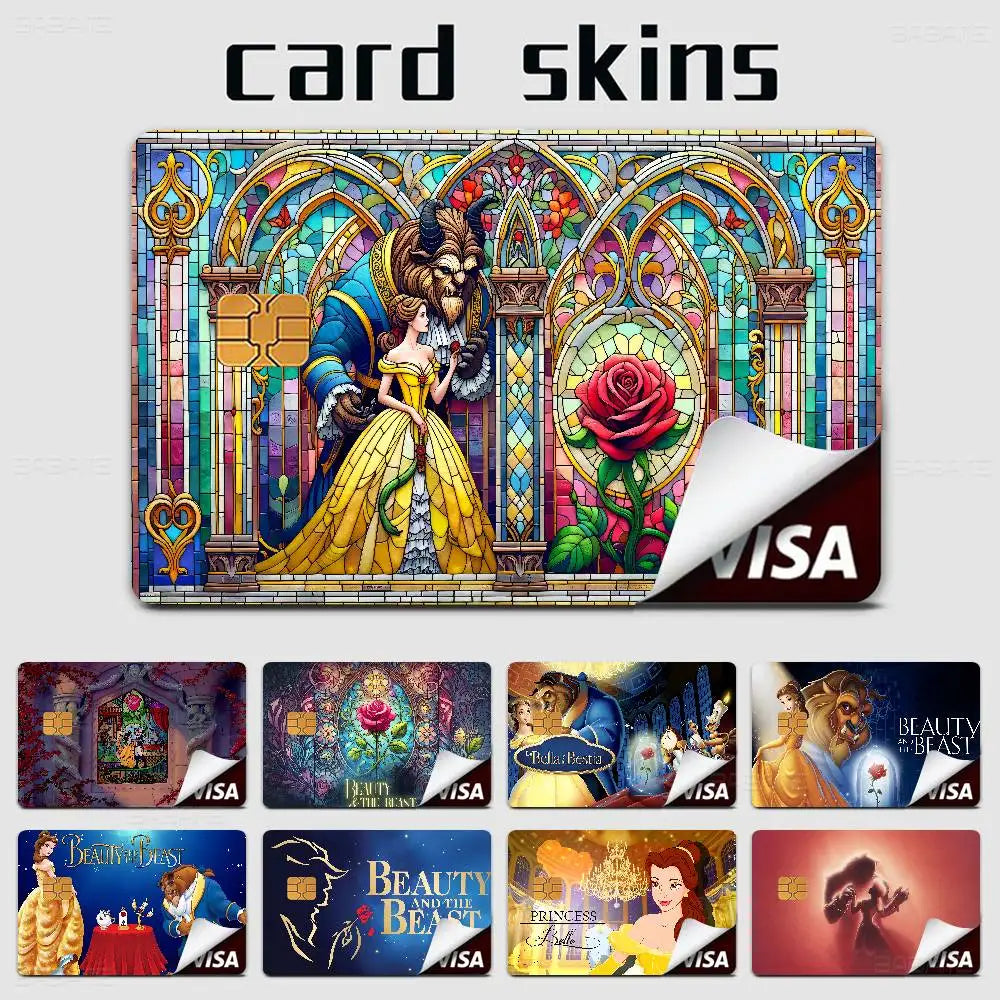 étui cartes bancaires adhésif belle bête vitraux colorés rose personnages réutilisable