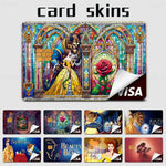 étui cartes bancaires adhésif belle bête vitraux colorés rose personnages réutilisable