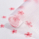 tapis protection meuble blanc rose fleurs texture bulle moderne adhésif easy clean eva 100x45cm